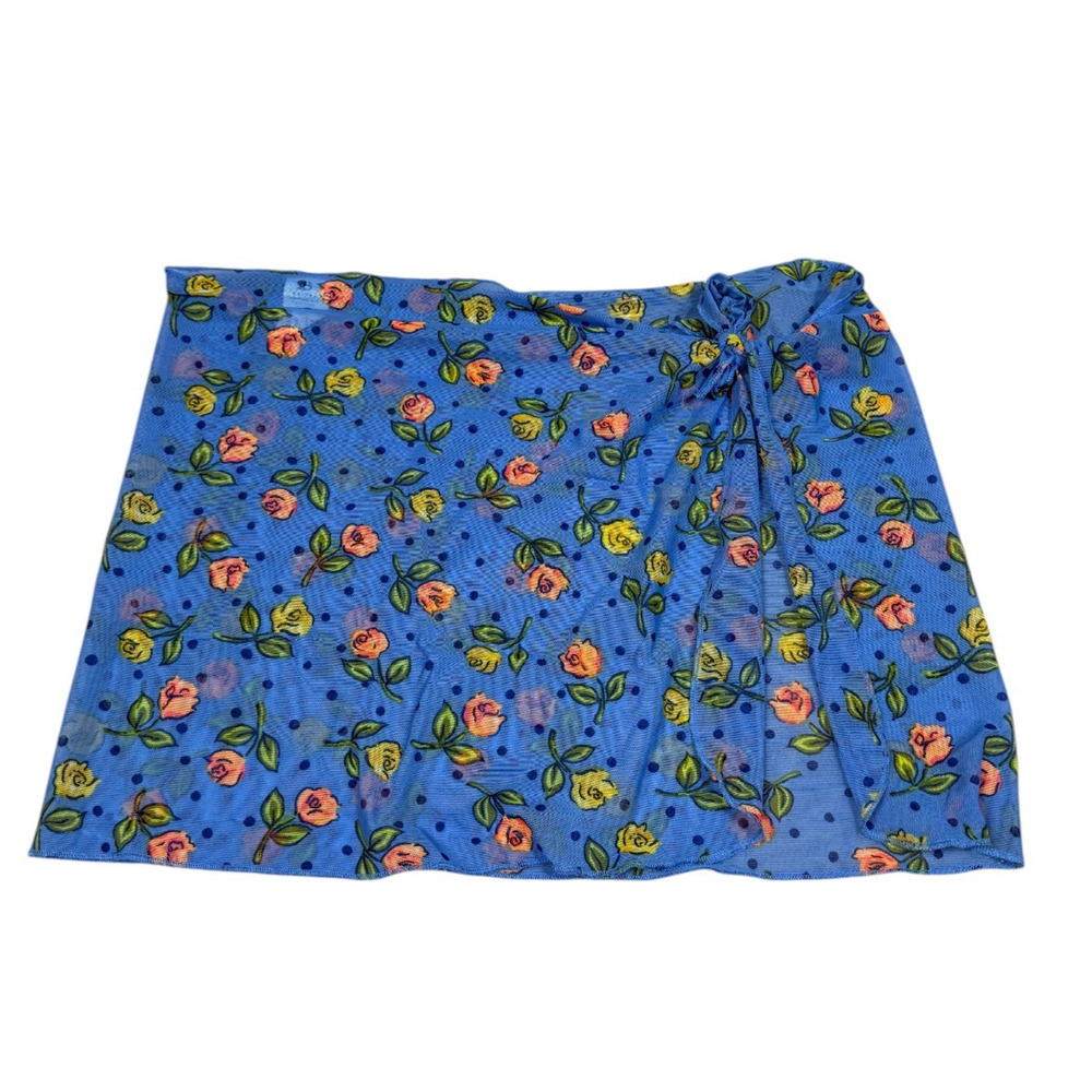 Baltex Womens One Size Tie Skirt Floral Mesh Cover Up